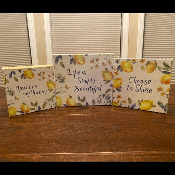 Farmhouse Blue & Yellow Lemon Storage Nesting Box - Picture 16 of 16